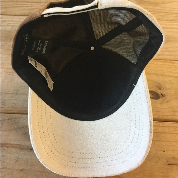 NWT Express Color Block Faux Suede Baseball Hat - Picture 6 of 6